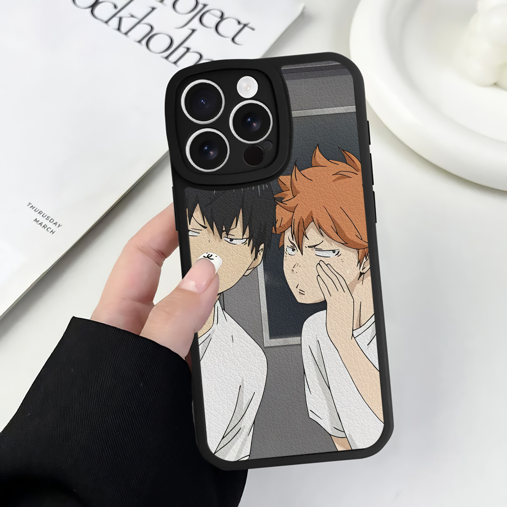 （画像用） ハイキュー!! Haikyu!! 【iPhone 16シリーズ対応】シリコンスマホケース（レザー調） 材質：シリコン